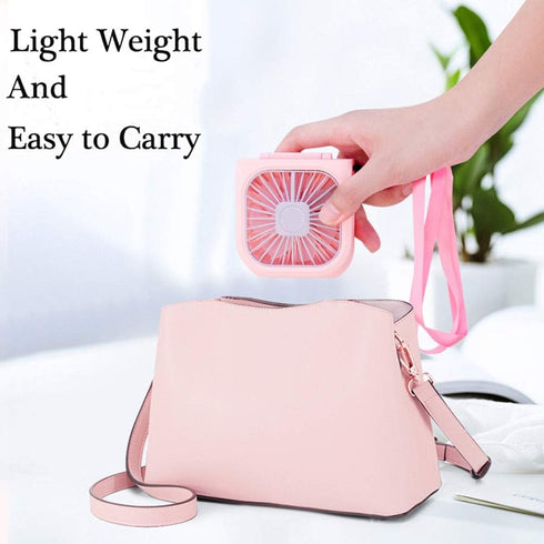 Portable Neck Fan Mini Quiet Handheld Personal Foldable USB Rechargeable Fan Operated for Home Office Outdoor Travel, 3000mAh Power Bank Hands Fre...