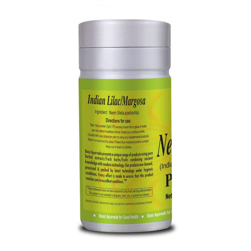 BASIC AYURVEDA Neem Leaf Powder | 3.53 Oz (100g) | Raw Margosa Extract | Organic Azadirachta Indica Leaves Powder | Purifying & Healthy Herbal Sup...