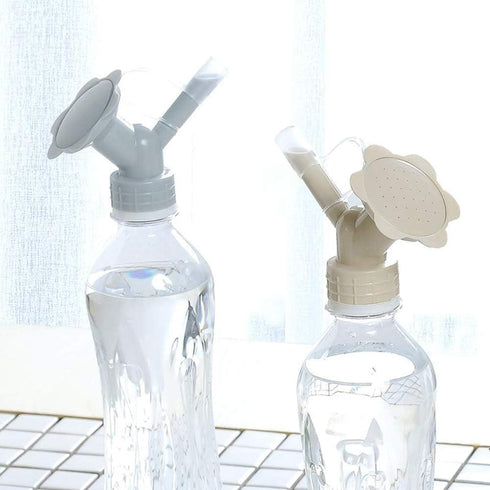 White Bottle Cap Sprinkler 2 in 1 Reusable Plastic Sprinkler Nozzle for Flower Bottle Watering Cans Shower Head Garden Tool Grey Color Lawn and Ga...
