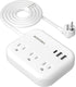 European Travel Plug Adapter with USB C, ROOTOMA Outlet Converter US to Europe 3 Outlets 3 USB Ports, International Power Strip for EU Spain Franc...