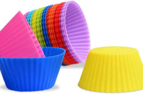 24 Pack Silicone Baking Cups Reusable Muffin Liners Non-Stick Cup Cake Molds Set Cupcake Silicone Liner Standard Size Silicone Cupcake Holder Reus...