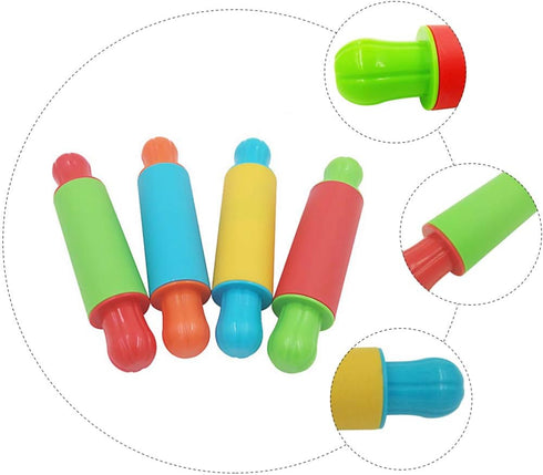 4pcs Clay Rolling Pin Soft Clay Plasticine Dough Modelling Roller Sticks Children Clay and Dough Playing Tools Kids Playdough Kit...