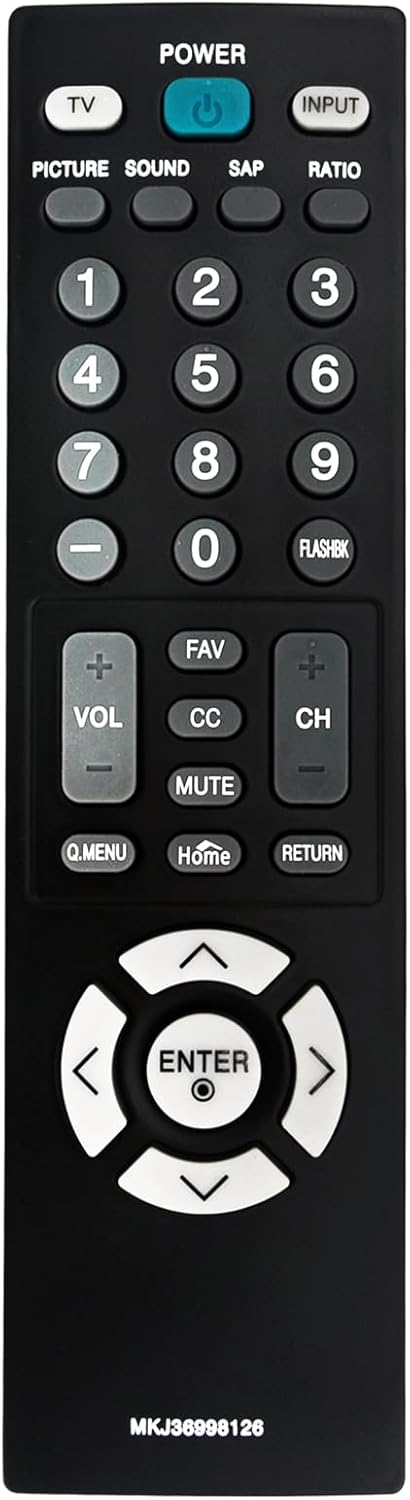 MKJ36998126 Replaced Remote Control Compatible with LG TV AKB73655805 32LV2400 42LV4400 47LV4400 55LV4400 32LV2400-UA 47LV4400-UA 55LV4400-UA 42LV...