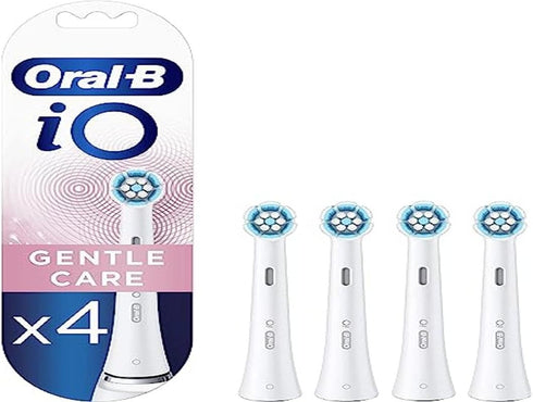 Oral-B iO Gentle Care Electric Toothbrush Head, Twisted & Angled Bristles for Deeper Plaque Removal, Pack of 4 Toothbrush Heads, Suitable for Mail...
