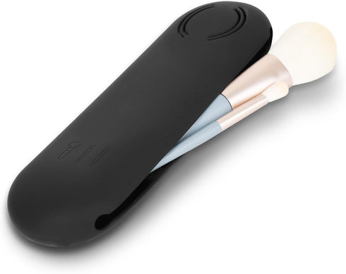 Soft Silicone Large Makeup Brush Holder,Travel Make Up Brushes Case Organizer,Double-sided Vent Portable Cosmetics Bags with Anti-Fall Out Magneti...