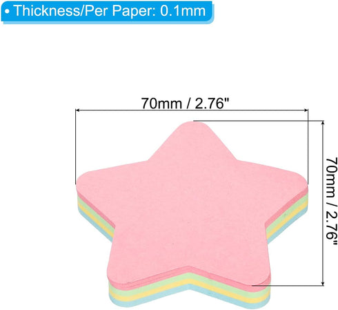 PATIKIL 2.7 x 2.7 Inch Star Shape Sticky Notes, 12 Pads Cute Self-Stick Memo Pads Bright Colorful 100 Sheets/Pad for Home Office, 4 Colors...
