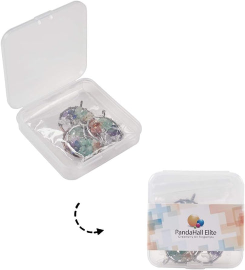 PH PandaHall 4pcs Tree of Life Pendant Charms Chakra Crystals Tree Life Charms Gemstone Chakra Crystal Stone Pendant Good Luck Yoga Charms for Chr...