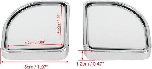 X AUTOHAUX 2pcs Adjustabe Blind Spot Mirrors 360° Degree Rotate Sway Fan Shaped HD Glass Convex Mirror...
