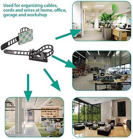 50 Pieces Cable Management Desk Wire Organizer Cable Ties Zip Ties Adhesive Cord Clips Cord Keeper Desk Wire Management...