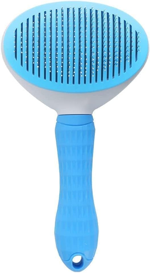 Dog Brush Cat Brush Grooming Comb,Self Cleaning Cat Dog Slicker Brushes with Smooth handle,Pet Grooming Tool with Cleaning Button for Cat Dog Shed...