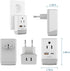 Ceptics European Travel Plug Adapter, Schuko QC 3.0 & PD Safe Dual USB & USB-C - 2 USA Socket - Compact & Powerful - Use in Greece Italy Switzerla...