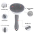 Cat Brush with Release Button, universal for cats and dogs, one click release, brush and flea comb combination set?Pet Hair Comb Tear Stay Removal...