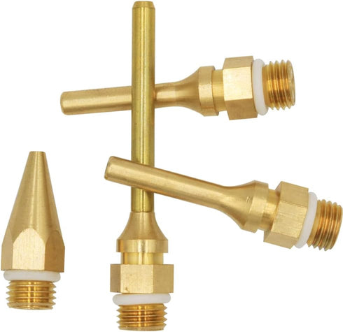 Mesee 4pcs Hot Melt Glue Gun Nozzle Set for 11mm Thread Power Tools, Long Short Small-bore Large Diameter Pure Copper Nozzle Tips 2.0x70mm 2.0x50m...