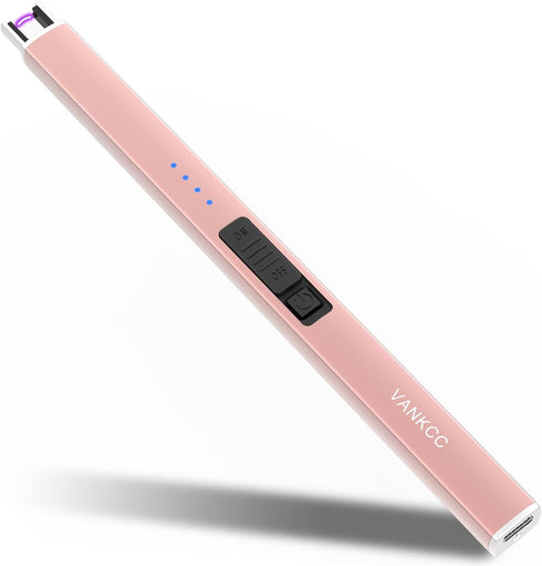Electric Candle Lighter Plasma Arc Lighters USB Long Stick Lighters Windproof Flameless with Rechargeable Battery Safety Lock for Candle Camping B...