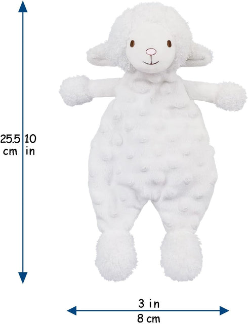 Baby White Lamb Soft Stuffed Animal Security Blanket, Plush Sheep Character Lovey Blanket, Baby Shower/Nursery Gift, Cuddly Newborn, Infant, Toddl...