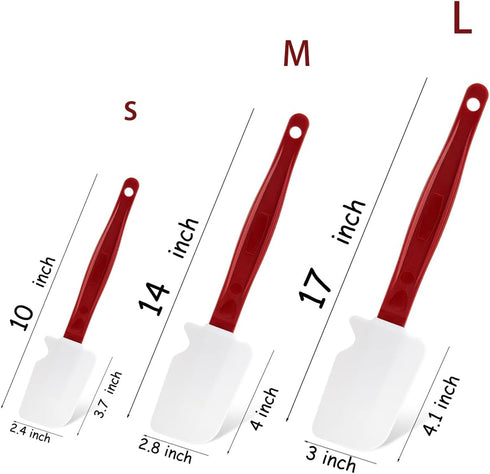 Silicone Rubber Spatula Set 3, High Heat Resistant Silicone Scraper Pack of 3, Commercial Spatula for Cooking, Commercial Grade Butter Scraper Set...
