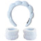 3PCS Spa Headband and Wristband Set, Sponge Skincare Headband for Washing Face Soft Puffy Headband Padded Hairband Facial Makeup Headbands for Wom...
