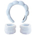 3PCS Spa Headband and Wristband Set, Sponge Skincare Headband for Washing Face Soft Puffy Headband Padded Hairband Facial Makeup Headbands for Wom...
