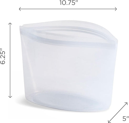 Stasher Premium Silicone Reusable Food Storage Bag, Clear | Microwave, Sous Vide, Dishwasher, Oven and Freezer Safe | BPA Free, Leak-free, Eco-fri...