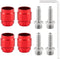 4 sets Bicycle Brake Olive Connecting Insert Kit for Avid SRAM Bike Hydraulic Disc StealthamaJig Brake Hose STEALTH-A-MAJIG Quick Install, Red...