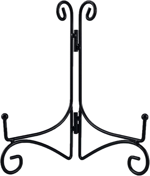 Black Iron Plate Stand, 12 Inch Plate Holder for Display, Small Metal Plate Display Stands for Cookbook, Picture Frame, Photo, Decorative Plates (...