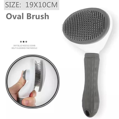 Cat Grooming Brush, pet brush hair remover, Self Cleaning Slicker Brushes for Dogs Cats, dog massage brush (GRAY)...