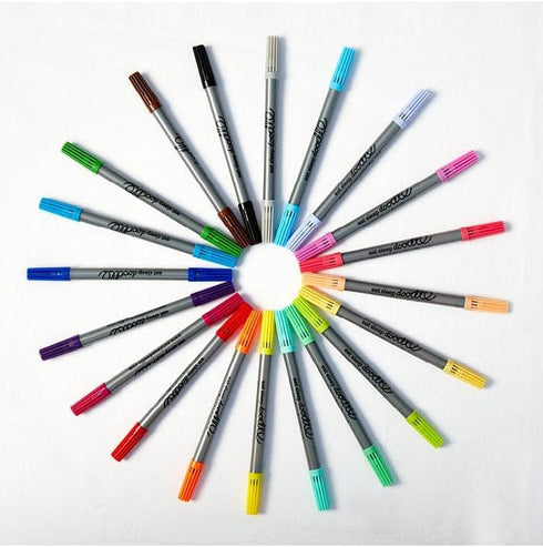 eatsleepdoodle Artist Set of 20 Original Doodle Wash-Out Fabric Marker Set - Double-Ended Felt Tips in Handy Storage Box...