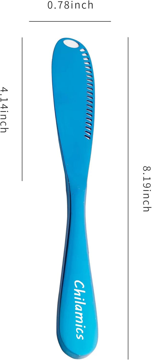 Chilamics Butter Knife Multifunctional Stainless Steel Butter Spreader for Bread Smear Butter, Jam, Peanut Butter, Blue...