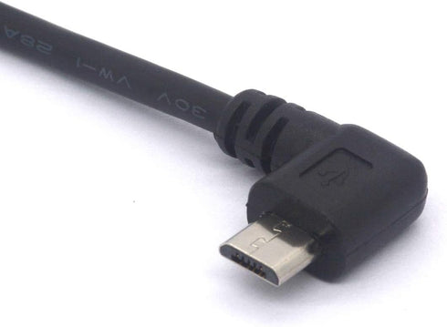 Mini USB Female to Micro USB Left Cable Cord - 90 Degree B Micro USB Male to Mini Female Connector Adapter for MP3 Camera (Left)...
