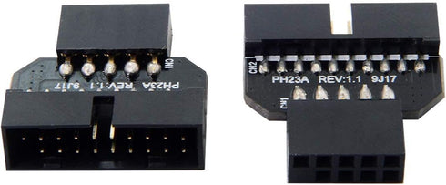 chenyang 2 Pack USB 2.0 Front Panel Header 9/10Pin Male/Female to 19/20Pin Male/Female Mainboard Header Gender Changer Connector Adapter...