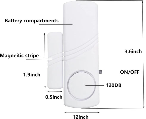 10 Pack Window Door Alarm, Door Alarms for Kids Safety, Alarm System for Home Security, Door Open Alarm Sensors for Home, Bedroom, Garage, Apartme...