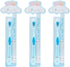 Individually Packaged Cute Toothbrush Set, Compact Head (Sky blue, 3 Count)...