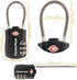 2 Pack TSA Approved Travel Combination Cable Luggage Locks for Suitcases & Backpacks - Black...