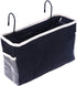 Canvas Bedside Storage Hanging Organizer for Dorm Bunk Bed Rails, Black Container for Tablet, Magazine, and Essentials, 11.81 X 7.48 X 5.11 Inches...