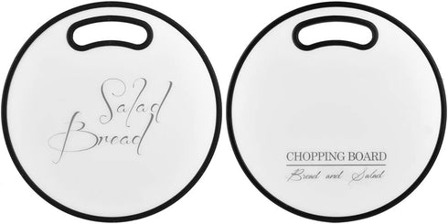 Elegant Round Shape White Plastic Cutting Board, with a Hanging Hole Plastic Chopping Board, Kitchen Tool Cutting Mat for Home Kitchen Sushi Resta...