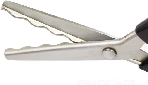 Fabric Pinking Shears Craft Scissors?Serrated Scalloped stainless Steel Handled Professional Sewing black Scissors, Scissors for Leather, Tailorin...