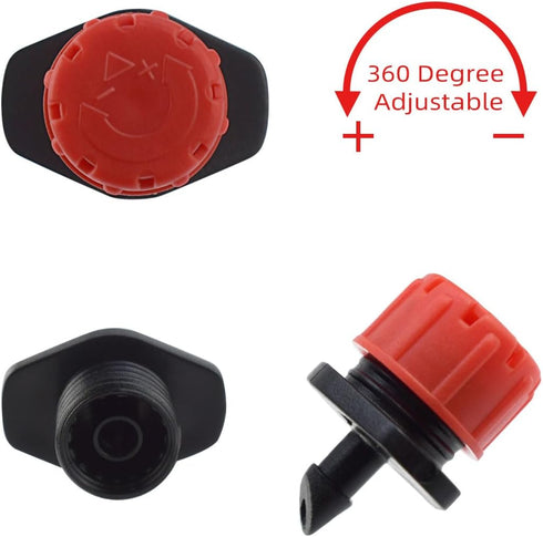 50 Pcs Adjustable Irrigation Drippers Sprinklers Watering Emitter Drip for Garden Watering System Micro Drip Anti-Clogging Emitters 360 Degree Dri...