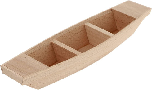 Kisangel 1pc Miniature Wooden Boat Wooden Boat Unfinished Boat Wooden Mini Wood Boat Wooden Row Boat Unfinished Wood Boat Outdoor Toys Oars Canoe ...