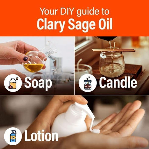 H’ana Clary Sage Essential Oil for Diffuser - 100% Natural Clary Sage Oil Essential Oil - Clary Sage Essential Oil for Skin, Hair & Aromatherapy (...