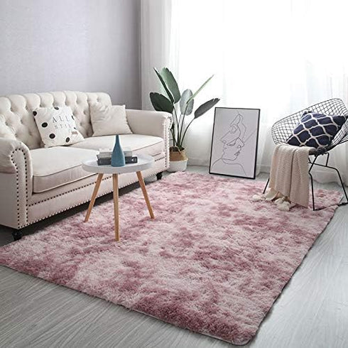 Pink Purple Modern Home Decorate Area Rugs for Living Room Bedroom Bathroom Fluffy Indoor Carpet 2x3 Feet...