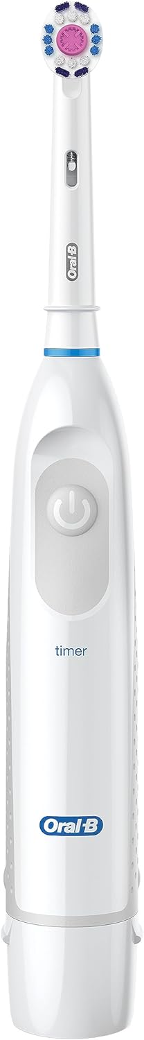 Oral-B Pro 100 3D White, Battery Powered Electric Toothbrush, White...