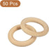 uxcell 50Pcs 55mm(2.2-inch) Natural Wood Rings, 10mm Thick Smooth Unfinished Wooden Circles for DIY Crafting, Knitting, Macrame, Pendant...