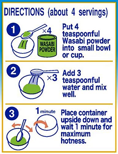 Kinjirushi Japanese Wasabi Powder For Sushi - 0.88 oz (25g)/Wasabia Japonica/Gluten Free, Vegan/Wasabi Powder Pure/Wasabi Paste for Sushi/Wasabi M...