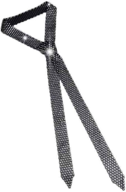 Pingyongchang Sparkly Rhinestone Necklace Tie Gothic Crystal Choker Crystal Tennis Chain Wedding Bridal Bridesmaid Jewelry for Women...