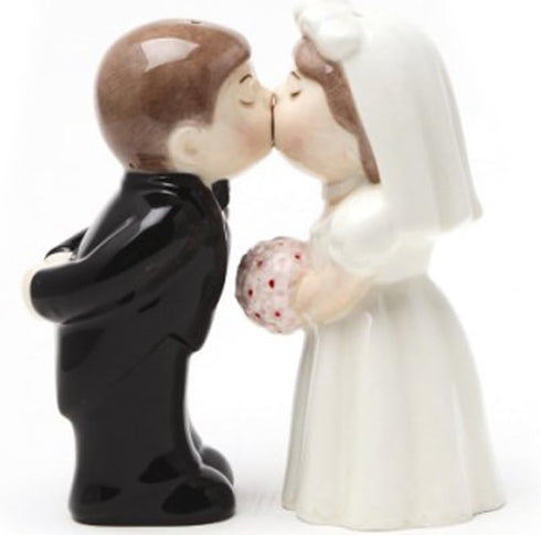 CloseoutZone Bride Groom Kissing Magnetic Salt & Pepper Set...