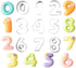 9-Piece Stainless Steel Numbers Cookie Cutter Mold Set Small Biscuits Fondant Chocolate Cutter Mould for DIY New Year Birthday Party Cookie...