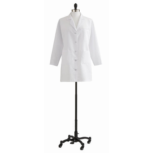 Medline Women's Staff Length Lab Coat, Poly/Cotton Blend, Button Up, with Pockets, for Clinics, Doctors, Lab Techs, Professional, White, Size 6...