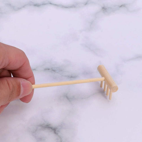 8Pcs Mini Zen Sand Rake Bamboo Rakes Tool Meditation Zen Garden Tools Feng Shui Tabletop Rock Garden Sandbox Kits Japanese Desktop Sand Box Access...