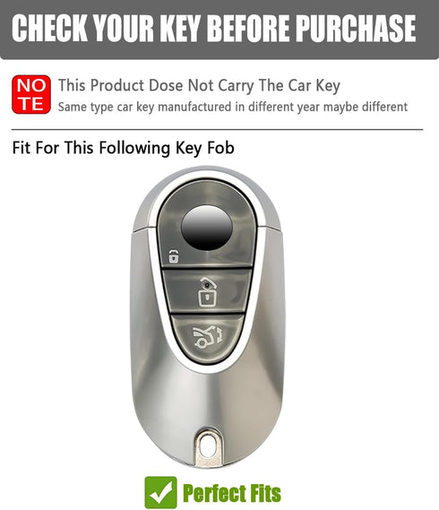 for Mercedes Benz Key Fob Cover Leather Car Key Case Keychain Fob Holder Compatible for Mercedes Benz E-Class G-Class S-Class 2020-2024 (Brown)...