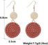 2pcs Polymer Clay Rattan Flower Stud Earring for Women Handmade Woven Statement Boho Lightweight Wicker Straw Drop Dangle Earrings Jewelry Gifts...